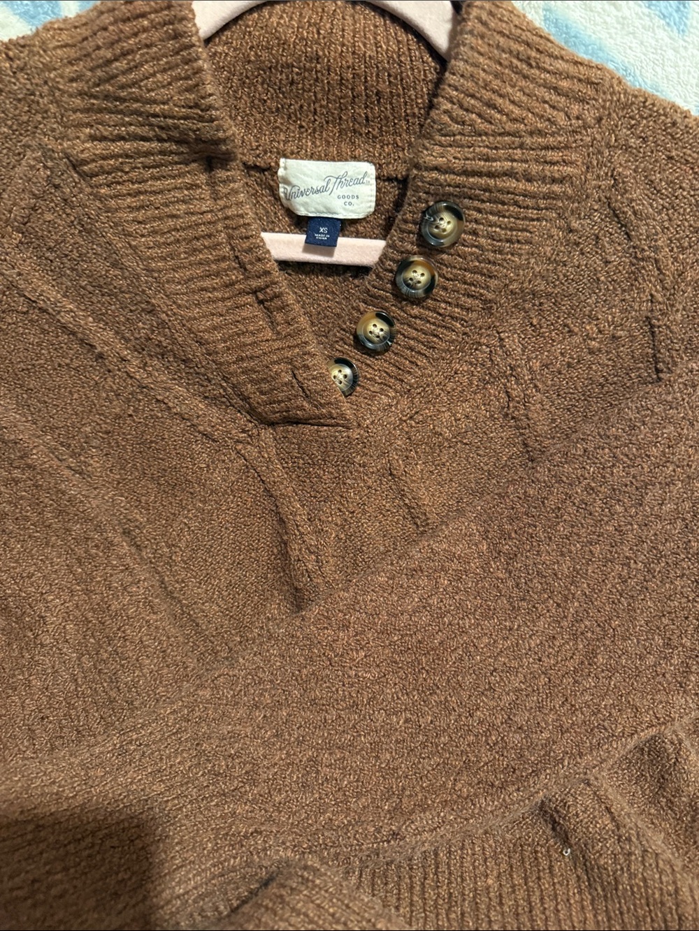 Universal Thread Brown Button-Placket Sweater - Picture 3 of 6
